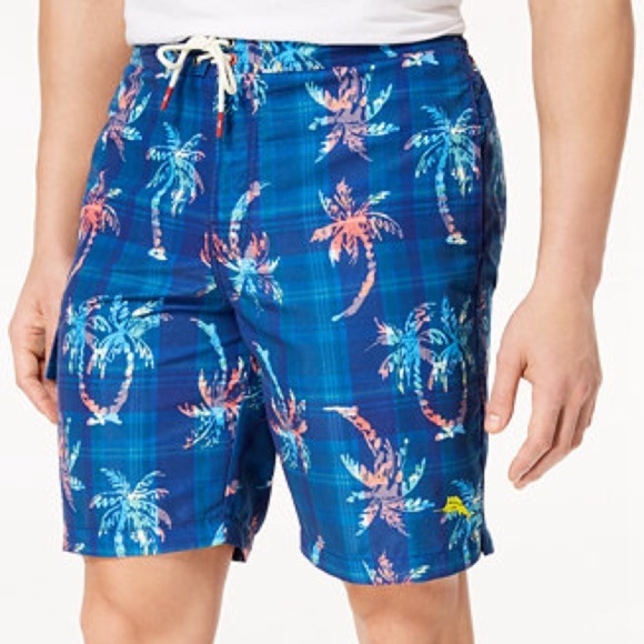 Men's Baja Palm Illusion Print Classic-Fit 9'' Swim Trunks LG. Tommy Bahama - Picture 1 of 8